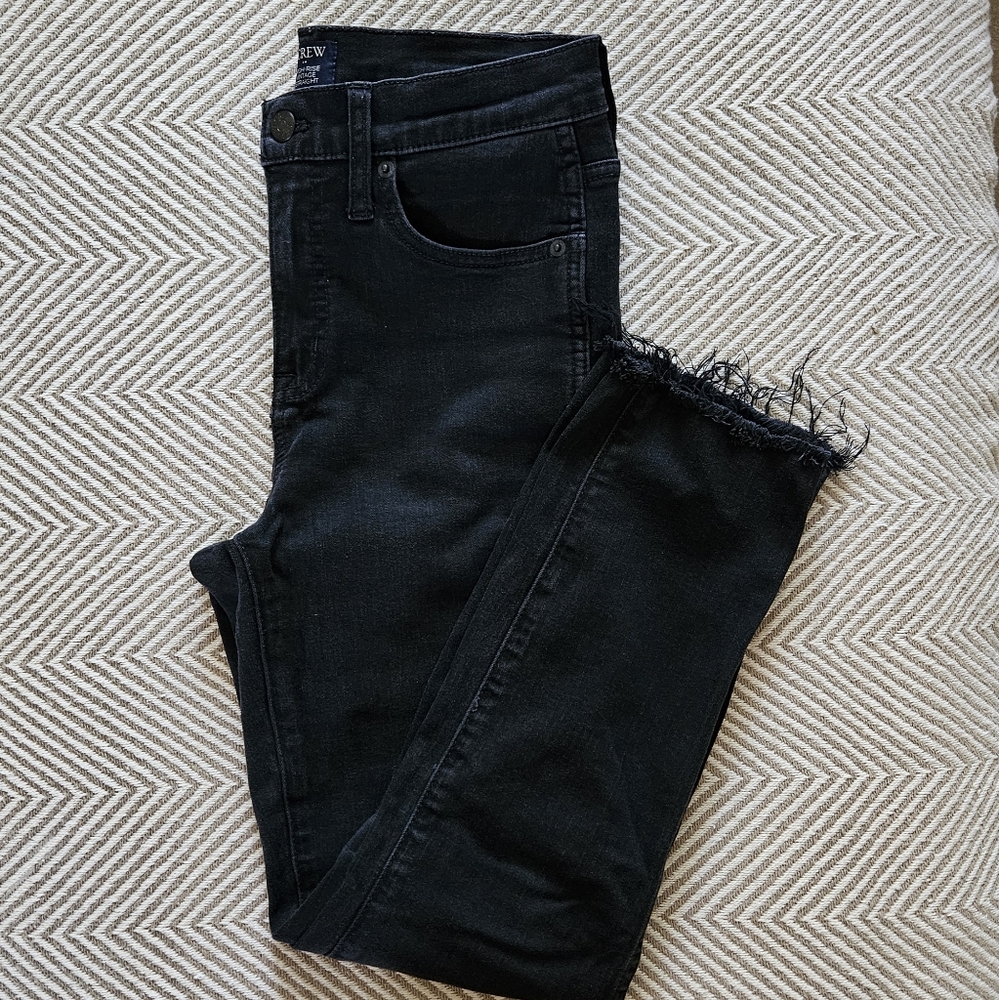 Jcrew highrise vintage straight fit jeans with raw hem